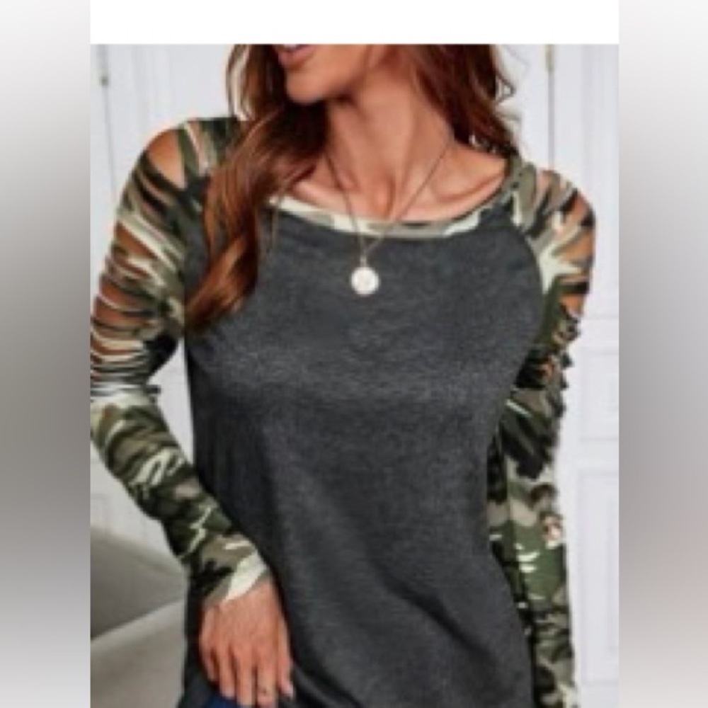 Cut shoulder top